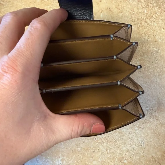 Coach Navy and Light Blue Leather Card Holder - Picture 4 of 5